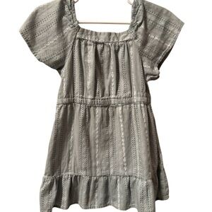 Girls Gray Dress with Ruffle Hem